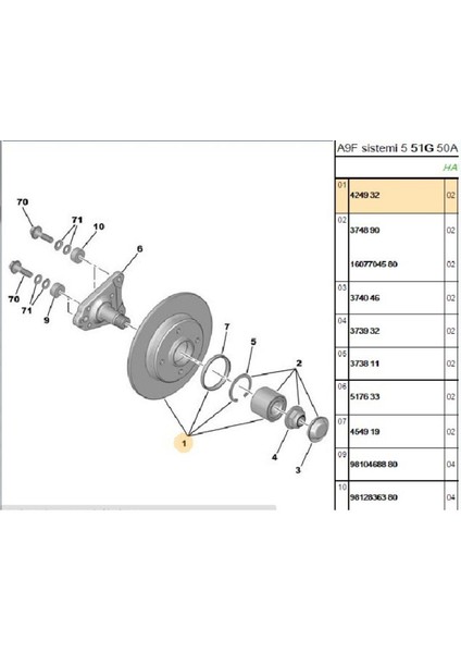 Arka Disk 2008 207 307 C3 C4 (4249.32) fiyatları