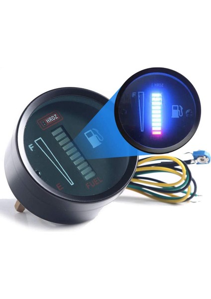 24V 2 Inç 52MM Evrensel Araba Motosiklet Yakıt Seviyesi Ölçer Göstergesi LED Işık Ekran Yakıt Deposu Göstergesi Tekne Kamyon Rv (Yurt Dışından)