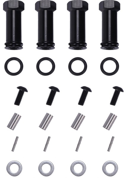 12MM Alüminyum Jant Hex Adaptörleri Uzun 29MM Uzatma Rc Araba Dönüşüm Parçaları 1/12 12428 12423 Siyah (Yurt Dışından)
