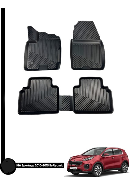 Kia Sportage 2010-2015 3D Havuzlu Kauçuk Oto Paspas Yumuşak