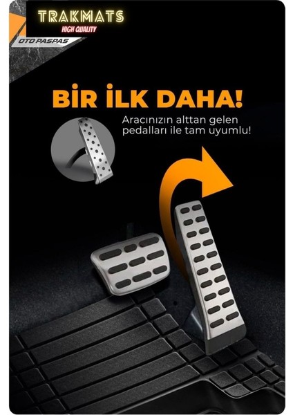 Renault Kango 2007 - 2021 Kesilebilir Üniversal Yüksek Kalite Kokusuz Havuzlu Oto Paspas Ada Siyah