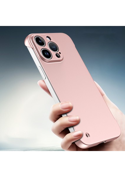 iPhone15 Pro Frameless Ultra Ince Mat Sabit Pc Koruyucu Golü Altın Telefon Kılıfı (Yurt Dışından)
