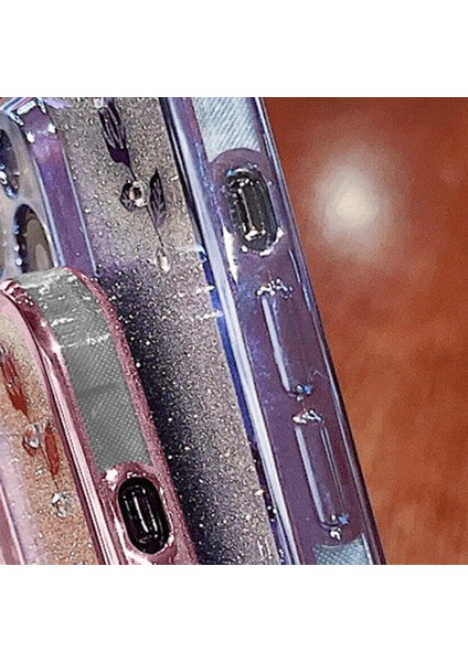 Iphone 15 Pro Shockproof Parıltı Parıltısı Rhinestone Çiçek Gradyan Kapağı Tpu Telefon Vaka Mavisi Telefon Kılıfı (Yurt Dışından)