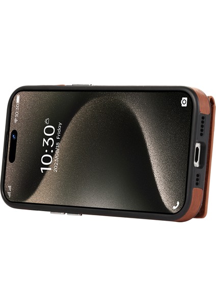 Iphone 15 Pro Kasa Fırçalanmış Pu Deri+Tpu Ring Kickstand Brown Telefon Kılıfı (Yurt Dışından) indirimleri