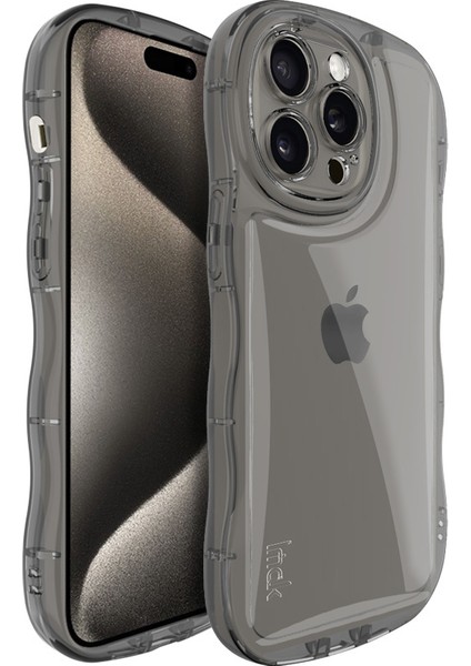 Iphone 15 Pro Max Case Bırak Kötü Tpu Kıvırcık Dalga Çerçevesi Telefon Koruyucusu Tövbe Tasarlanım Siyah Telefon Kılıfı (Yurt Dışından)