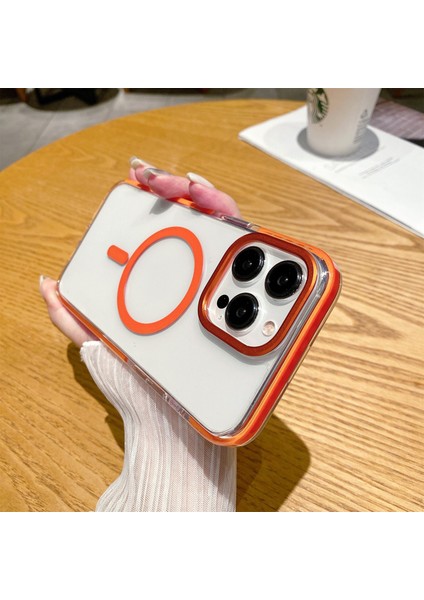 Tpu+Pc Anti Drop ile Uyumlu iPhone 15 Pro Için Telefon Geri Dönüşü Orange Telefon Kılıfı (Yurt Dışından) indirimleri