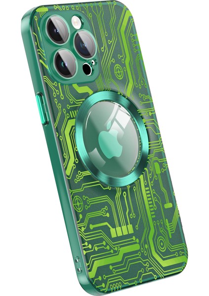 Iphone 15 Pro Max Case Için Desen Baskı Pc Telefon Kabuk Yeşil Telefon Kılıfı (Yurt Dışından)