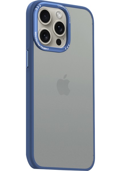 Iphone 15 Pro Matte Case Anti Cratch Pc+Tpu Telefon Tövbe Anlaşmalı Mavi Telefon Kılıfı (Yurt Dışından)