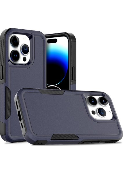 Iphone 15 Pro Cratch Anti Cratch Pc+Tpu Şok Geçirmez Geri Dark Telefon Kılıfı (Yurt Dışından)