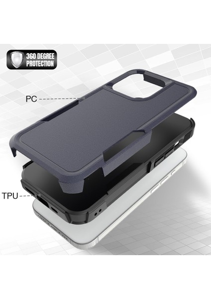 Iphone 15 Pro Cratch Anti Cratch Pc+Tpu Şok Geçirmez Geri Dark Telefon Kılıfı (Yurt Dışından) fırsatları