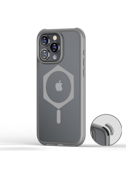 Iphone 15 Pro Max Manyetik Tpu+Pc Mat Grey ile Uyumlu Telefon Kılıfı (Yurt Dışından) modelleri