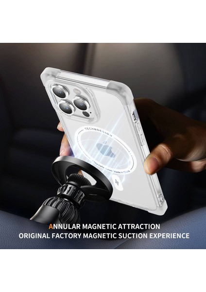 (Büyük Arka Lens Deliği) ile Uyumlu iPhone 15 Pro Için Ysm Takviyeli Köşeler Serisi Transparent Beyaz Telefon Kılıfı (Yurt Dışından) modelleri