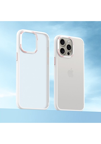 Iphone 15 Pro Max Mat Metal Lens Çerçevesi Koruyucu Tespit Beyaz Telefon Kılıfı (Yurt Dışından) fırsatları