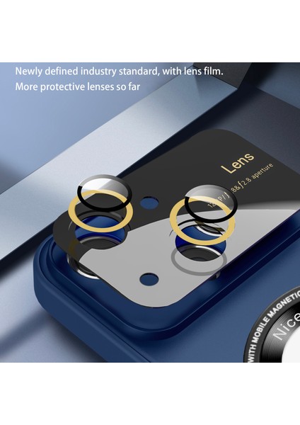Geri Logo Büyütme Pc+Tpu Kapağı Iphone 15 Anti Drop ile Uyumlu Cam Lens Filmi Telefon Kılıfı (Yurt Dışından)