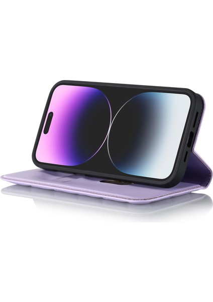 Iphone 15 Pro Max Pu Deri Telefon Kart Sahipleri Için Rfıd Engelleme Standı Kapağı Purple ile Uyumlu Telefon Kılıfı (Yurt Dışından) indirimleri