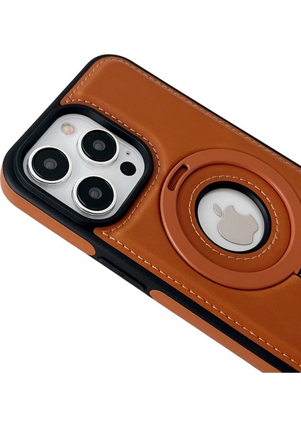 Iphone 15 Pro Max Vaka Yüzüğü Kickstand Pu Deri Kaplamalı Tpu Manyetik Telefon Kırmızı Telefon Kılıfı (Yurt Dışından) fırsatları