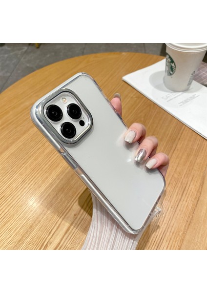 Iphone 15 Pro Case Tpu+Pc Şok Geçirmez Cep Telefonu Için Geri Beyaz Telefon Kılıfı (Yurt Dışından)