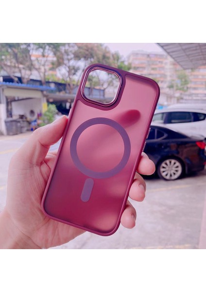 Iphone 15 Pro Case Cilt Touch Tpu+Pc Wine Red ile Uyumlu Telefon Kılıfı (Yurt Dışından)