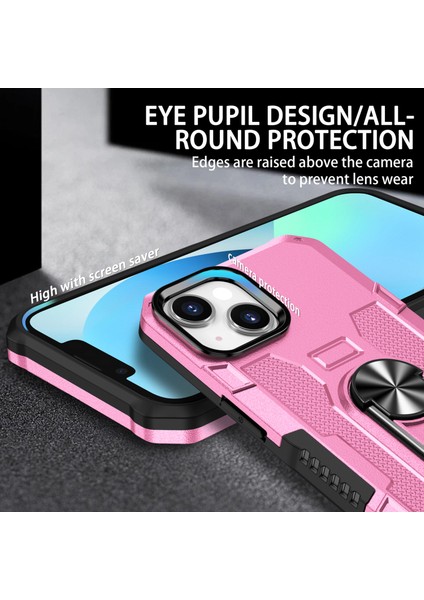 Iphone 15 Plus Şok Geçirmez Telefon Kasası Ring Kickstand Pc+Tpu Geri Pembe Telefon Kılıfı (Yurt Dışından) fiyatları