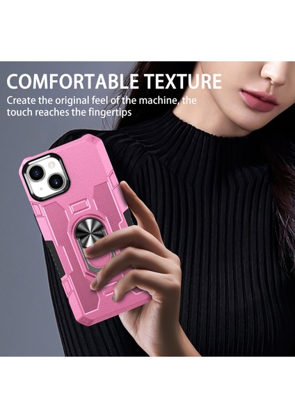 Iphone 15 Plus Şok Geçirmez Telefon Kasası Ring Kickstand Pc+Tpu Geri Pembe Telefon Kılıfı (Yurt Dışından) indirimleri