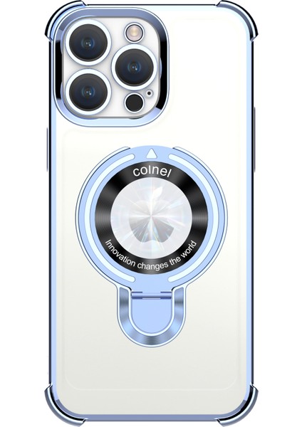 Iphone 15 Pro Için Elektroplu Mavi ile Uyumlu Güçlendirilmiş Köşe Kapağı Telefon Kılıfı (Yurt Dışından)