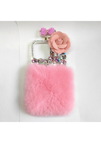 Iphone 15 Pro Max Case Soft Peluş+Sabit Pc Anti Çizelge Anti Cep Telefonu Pembe Telefon Kılıfı (Yurt Dışından)