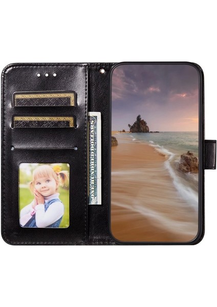 Iphone 15 Pro Case Pu Deri Manyetik Kapatma Telefon Black Telefon Kılıfı (Yurt Dışından) modelleri
