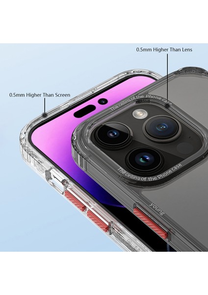 Iphone 15 Pro Four Corners Için Hava Çantası Cep Telefonu Şok Geçirmez Pc+Tpu Geri Şeffaf Telefon Kılıfı (Yurt Dışından)