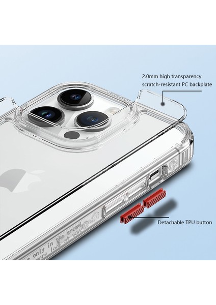 Iphone 15 Pro Four Corners Için Hava Çantası Cep Telefonu Şok Geçirmez Pc+Tpu Geri Şeffaf Telefon Kılıfı (Yurt Dışından)
