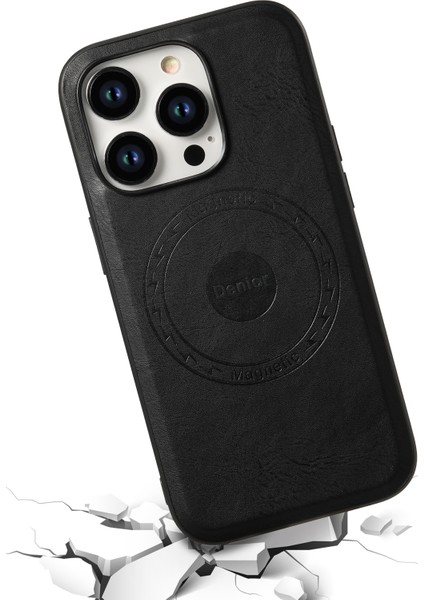 Iphone 15 Pro Max Magnetic Pu Deri Kaplamalı Tpu+Pc Black Telefon Kılıfı (Yurt Dışından) fırsatları