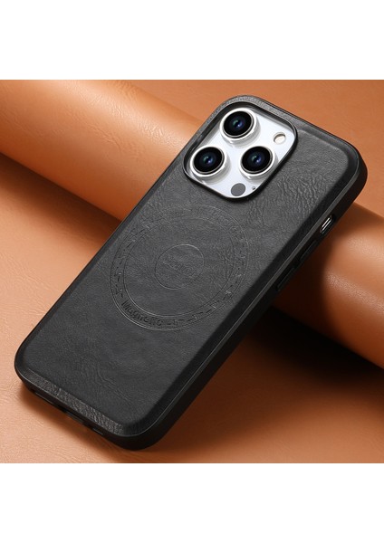 Iphone 15 Pro Max Magnetic Pu Deri Kaplamalı Tpu+Pc Black Telefon Kılıfı (Yurt Dışından) indirimleri