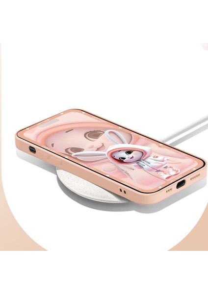 Iphone 15 Pro Cep Telefon Ları Için Sevimli Tavşan Deseni Yerleşik Lens Film Anti Çizelge Derin Pembe Telefon Kılıfı (Yurt Dışından) fiyatları