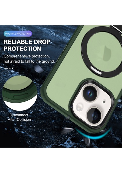 Iphone 15 Plus Için Pc+Tpu Ring Kickstand Telefon Yeşil Telefon Kılıfı (Yurt Dışından) fiyatları