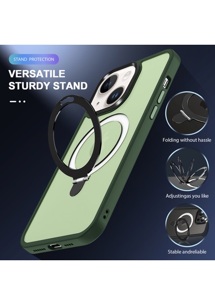 Iphone 15 Plus Için Pc+Tpu Ring Kickstand Telefon Yeşil Telefon Kılıfı (Yurt Dışından) indirimleri