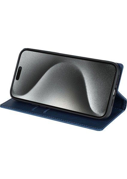 Iphone 15 Plus Artı Pu Deri Stand Kartı Sahibi Telefon Mavisi Telefon Kılıfı (Yurt Dışından) fırsatları