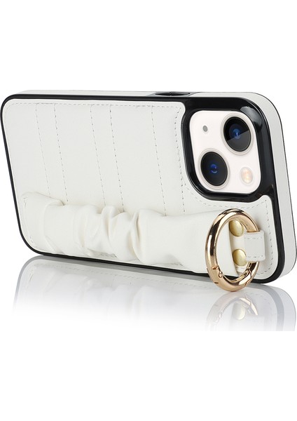 Iphone 13 Mini Yüzüğü Kickstand Pu Deri+Tpu Cep Telefon Ları Beyaz Telefon Kılıfı (Yurt Dışından) modelleri