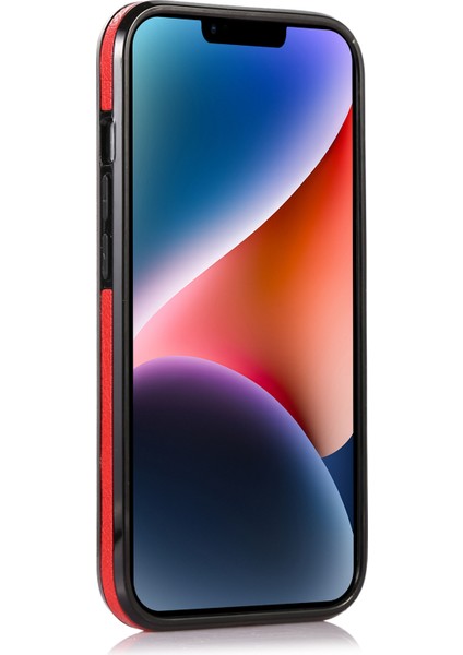 Iphone 13 Için 6.1 Inç Cep Telefonu Kasası Logo Tasarım Tpu+Pu Deri Şok Geçirmez Arka Kırmızısı Telefon Kılıfı (Yurt Dışından) modelleri