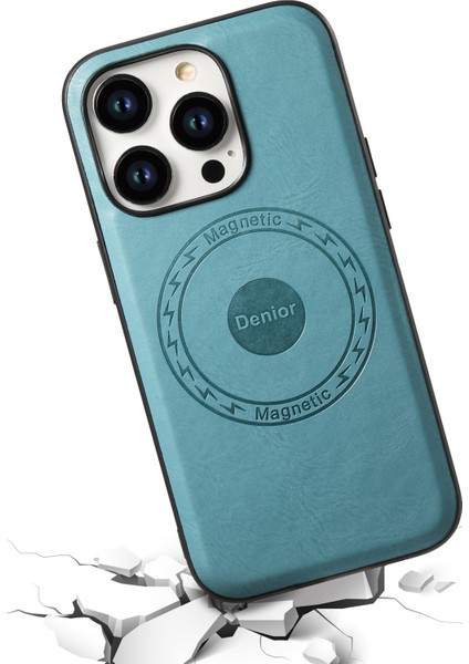 Iphone 15 Pro Max Magnetic Pu Deri Kaplamalı Tpu+Pc Mavisi Telefon Kılıfı (Yurt Dışından) fırsatları