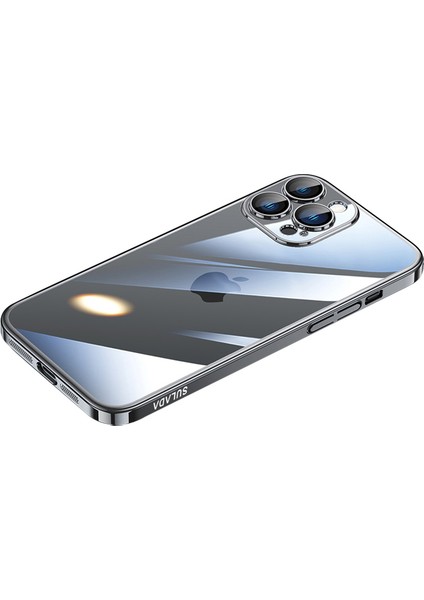 Jingjia Serisi iPhone 15 Pro Temperli Cam Lens Film Elektrapan Sert Pc Telefon Vaka Black Için Telefon Kılıfı (Yurt Dışından)
