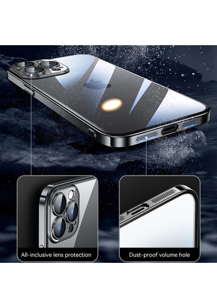 Jingjia Serisi iPhone 15 Pro Temperli Cam Lens Film Elektrapan Sert Pc Telefon Vaka Black Için Telefon Kılıfı (Yurt Dışından) fiyatları