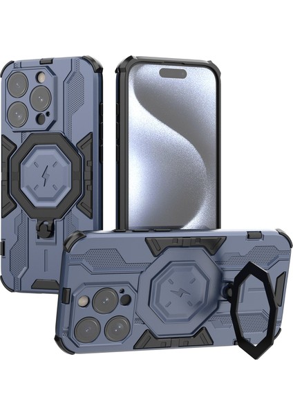 Iphone 15 Pro Max Telefon Yüzük Tutucu Kickstand Koruyucu Mavisi Telefon Kılıfı (Yurt Dışından) indirimleri