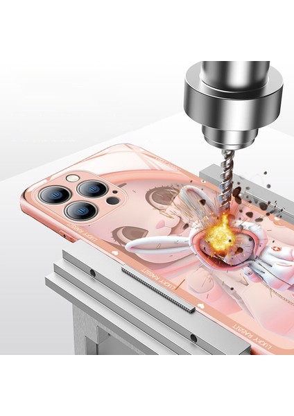 Iphone 15 Pro Cep Telefon Ları Için Sevimli Tavşan Deseni Yerleşik Lens Film Anti Çizelge Derin Pembe Telefon Kılıfı (Yurt Dışından) fırsatları