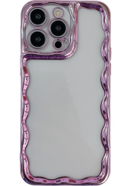Iphone 15 Pro Electrolecating Için Tpu Şok Geçirmez Clear Cover Rose Pink Telefon Kılıfı (Yurt Dışından)