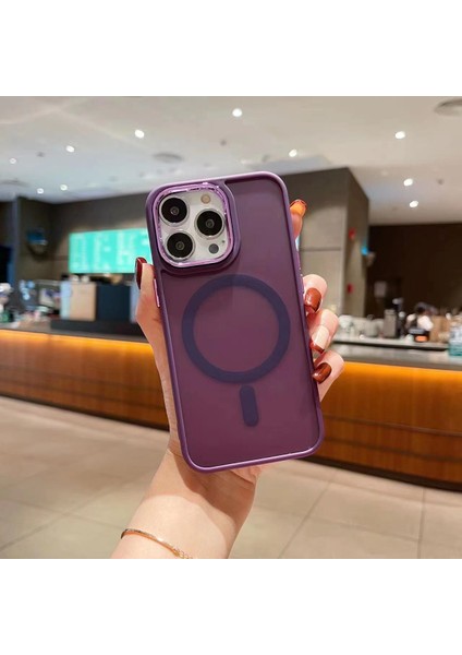 Iphone 15 Pro Case Cilt Touch Tpu+Pc Dark Mor ile Uyumlu Telefon Kılıfı (Yurt Dışından)