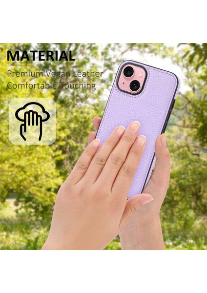 Iphone 15 Plus Önleme Önleme Önleyici Sıçrama Karşılaştırma Pu Deri Kaplamalı Tpu Cep Telefonu Koruyucu Morası Telefon Kılıfı (Yurt Dışından)