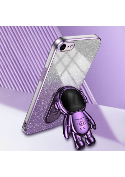 Iphone 6 4.7 Inç/6s 4.7 Inç/7 4.7 Inç/8 4.7 Inç/se (2022)/SE (2020) Kasa Parıltılı Toz Astronot Pc+Tpu Koruyucu Mor Telefon Kılıfı (Yurt Dışından) fiyatları