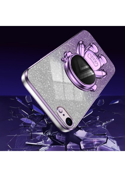 Iphone 6 4.7 Inç/6s 4.7 Inç/7 4.7 Inç/8 4.7 Inç/se (2022)/SE (2020) Kasa Parıltılı Toz Astronot Pc+Tpu Koruyucu Mor Telefon Kılıfı (Yurt Dışından) fırsatları