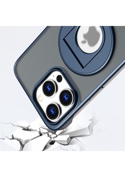 Iphone 15 Pro Max Case Için Borderless Tasarım Yüzüğü Kickstand Navy Mavi ile Uyumlu Telefon Kılıfı (Yurt Dışından) modelleri