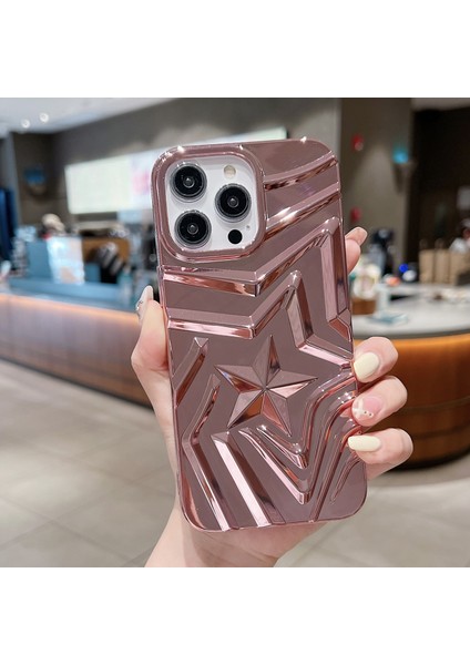 Iphone 15 Pro Tpu Kasası Pentame Şekil Elektrüplendirme Kullanıcı Geri Geri Pınk Telefon Kılıfı (Yurt Dışından)