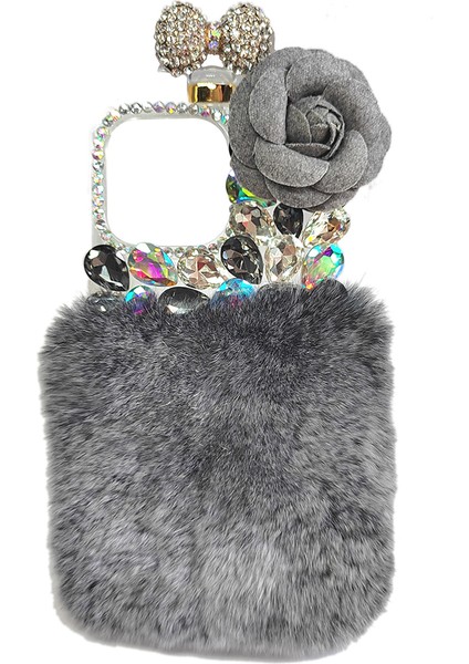 Iphone 15 Pro Max Case Soft Peluş+Sabit Pc Anti Cratch Cep Telefonu Grey Telefon Kılıfı (Yurt Dışından)